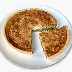 Quiche gerookte zalm spinazie